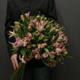 Букет из 17 розовых альстромерий