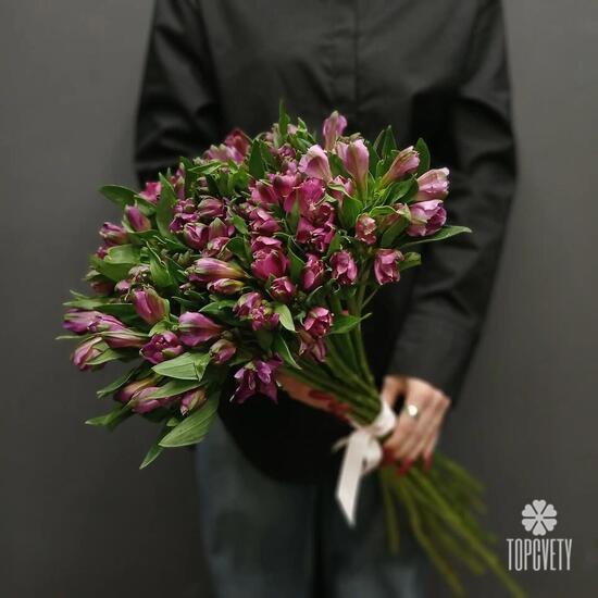 Букет из 19 фиолетовых альстромерий 