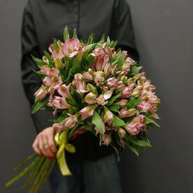 Букет из 19 розовых альстромерий