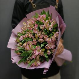 Букет из 19 розовых альстромерий