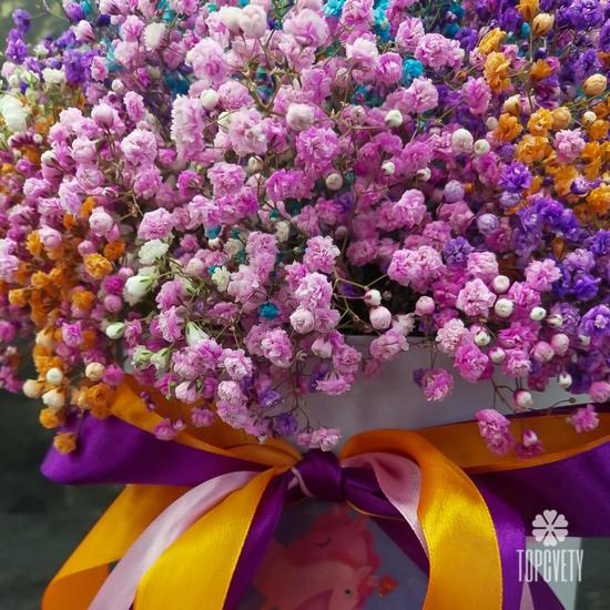 Композиция из гипсофилы микс в коробке