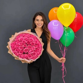 Комбо букет + 5 шаров
