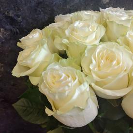 Букет из 25 белых роз Мондиаль 80см