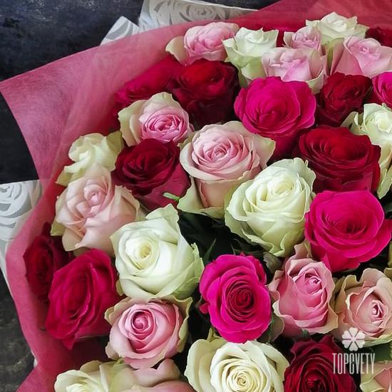Букет из 51 розы микс 35см