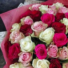 Букет из 51 розы микс 35см