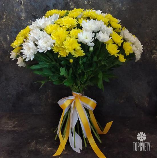 Букет из 15 кустовых хризантем микс