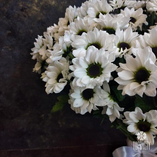 Букет из 21 белой кустовой хризантемы Сантини №203