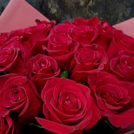 Букет из 25 красных роз Эксплорер 70см