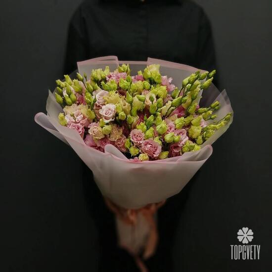 Букет из 15 розовых эустом