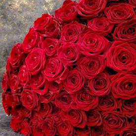 Букет из 101 красной розы Гран При 70см
