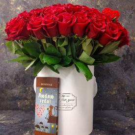 Букет из 75 красных роз Фридом