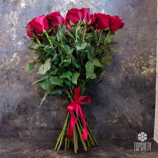 Букет из 21 красной розы Эксплорер 70см