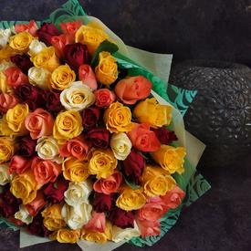 Букет из 101 розы микс 40см
