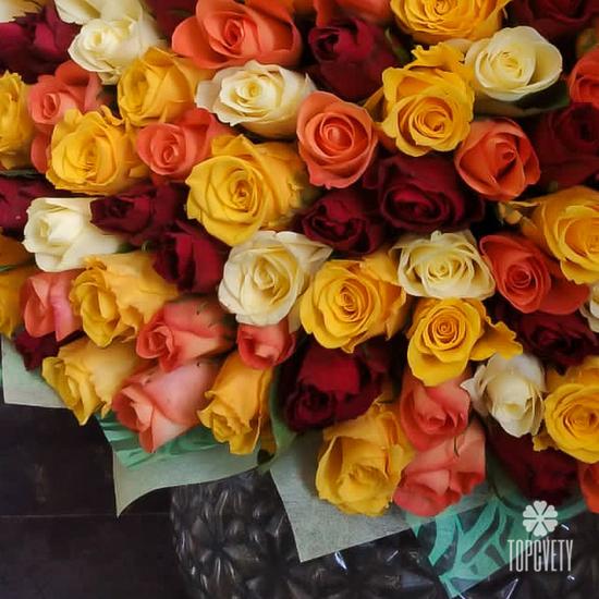 Букет из 101 розы микс 40см