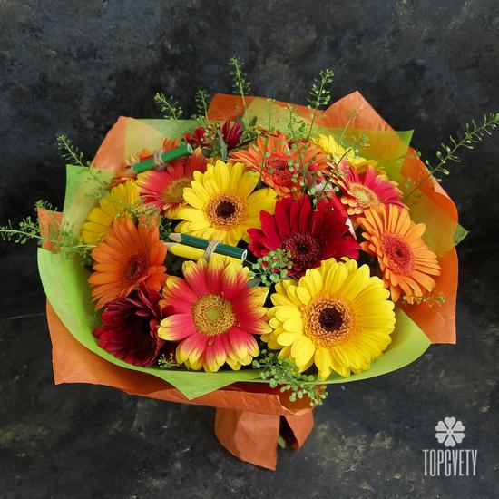 Букет из 15 гербер микс