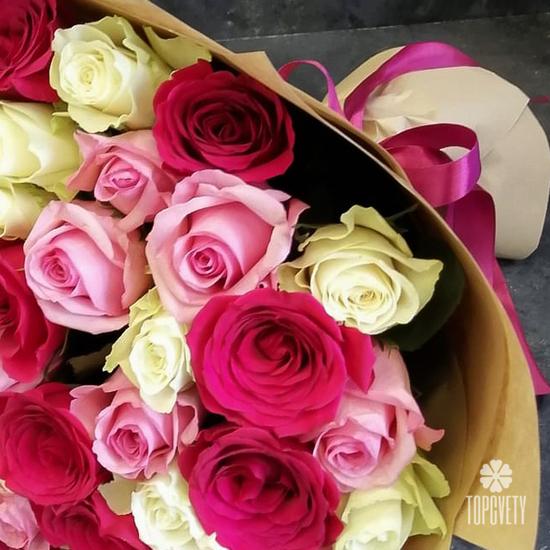 Букет из 51 розы в крафте 40см