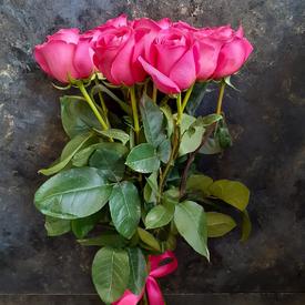 Букет из 11 розовых роз Пинк Флойд 70см