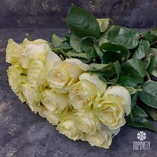 Букет из 13 белых роз Мондиаль 70см