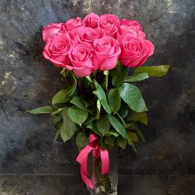 Букет из 13 розовых роз Пинк Флойд 70см