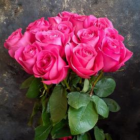 Букет из 15 розовых роз Пинк Флойд