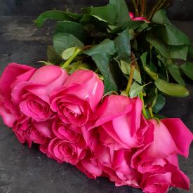 Букет из 15 розовых роз Пинк Флойд