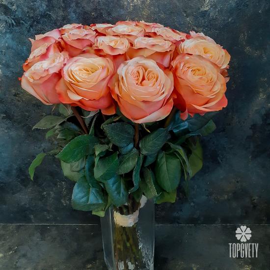 Букет из 19 пионовидных роз Кахала 60см