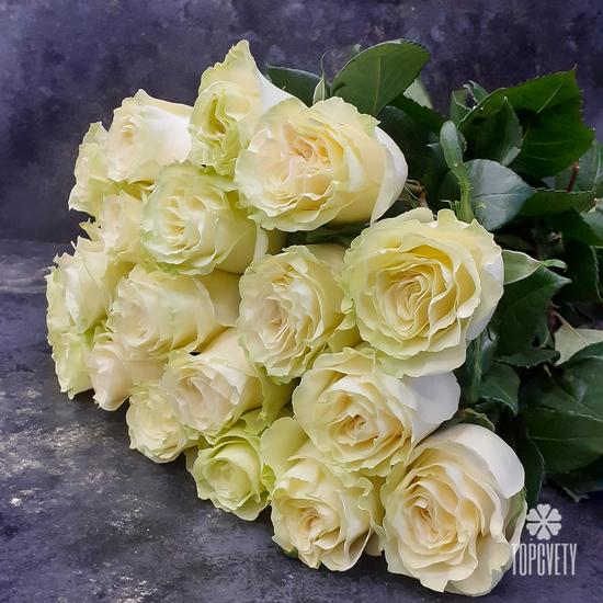 Букет из 19 белых роз Мондиаль 70см