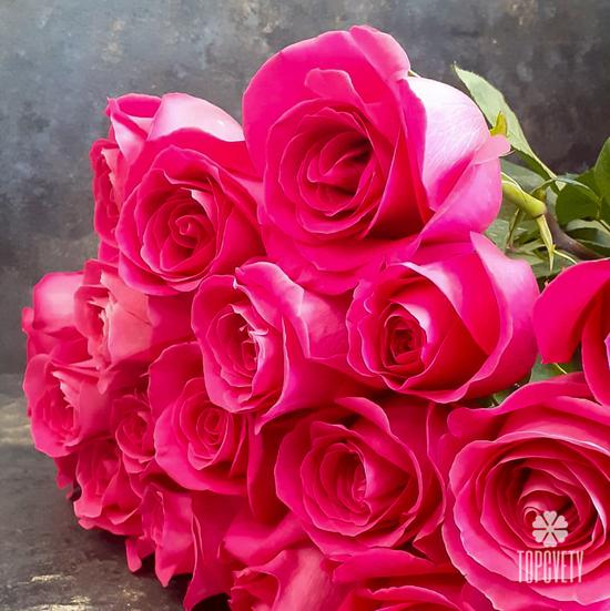 Букет из 19 розовых роз Пинк Флойд 70см