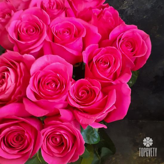 Букет из 19 розовых роз Пинк Флойд 70см