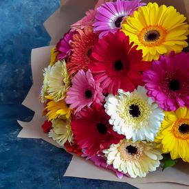 Букет из 21 герберы микс