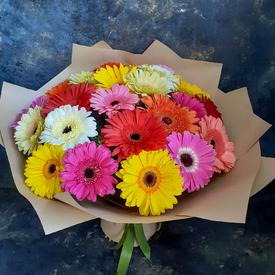 Букет из 21 герберы микс