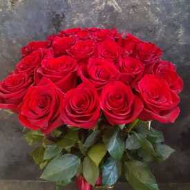 Букет из 21 красной розы Эксплорер 70см