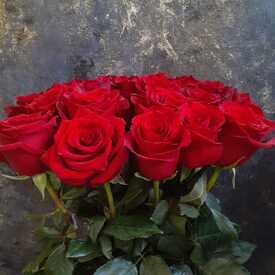 Букет из 21 красной розы Эксплорер 70см