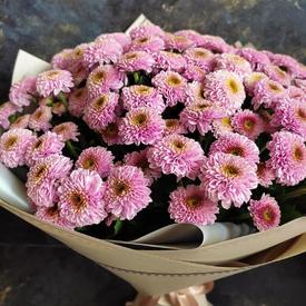 Букет из 21 розовой кустовой хризантемы