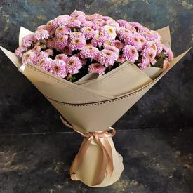 Букет из 21 розовой кустовой хризантемы