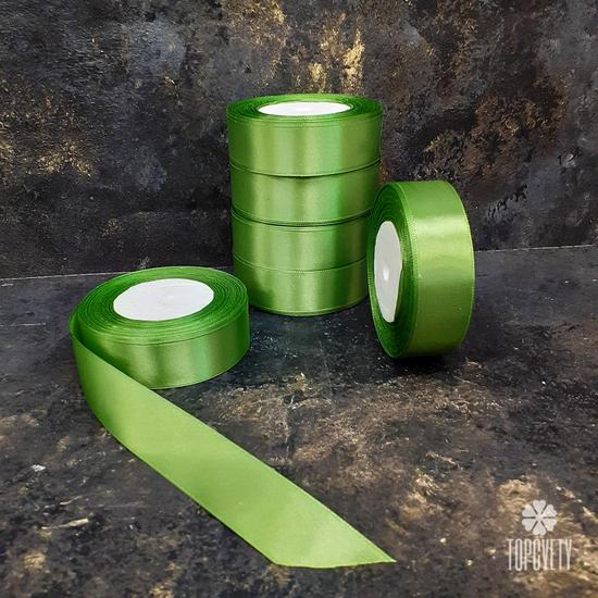 Лента атласная зеленая