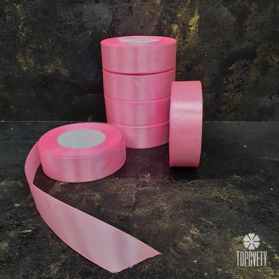 Лента атласная розовая