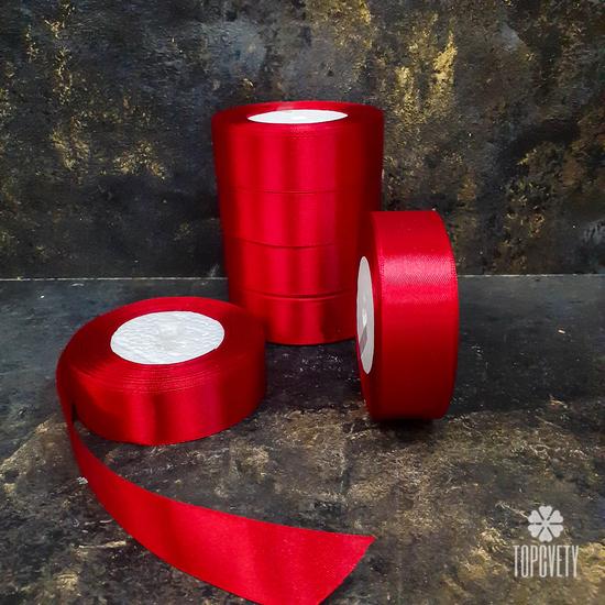Лента атласная красная