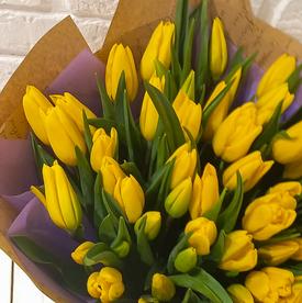 Букет из 51 желтого тюльпана