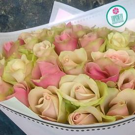 Букет из 51 розовой розы микс 40см