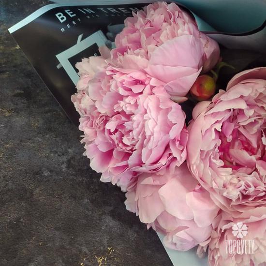 Букет из 7 розовых пионов