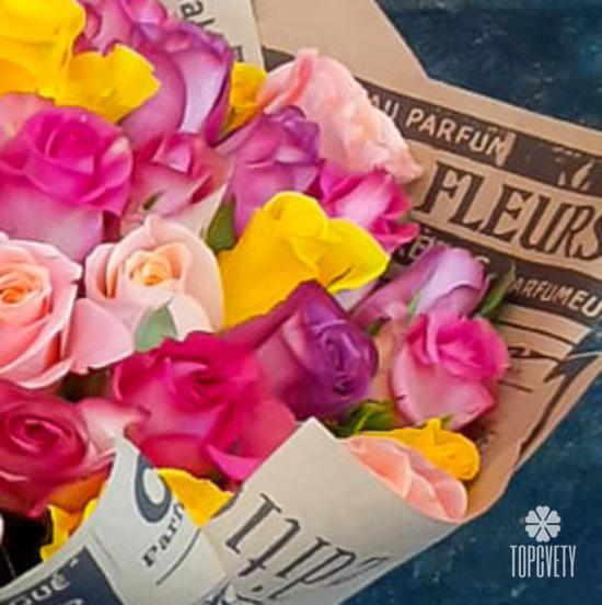 Букет из 51 розы микс 40см