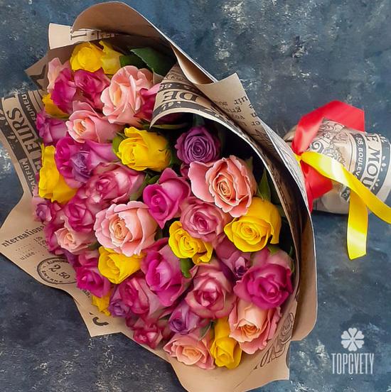 Букет из 51 розы микс 40см