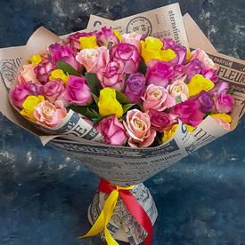 Букет из 51 розы микс 40см