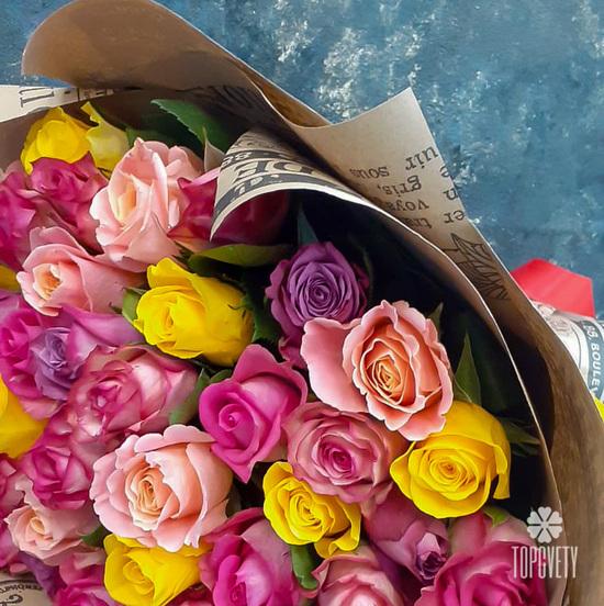 Букет из 51 розы микс 40см