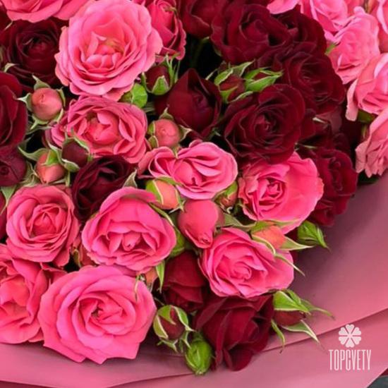 Букет из 21 кустовой розы микс 50см