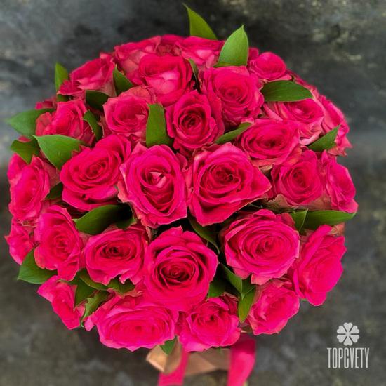 Букет из 35 розовых роз в коробке