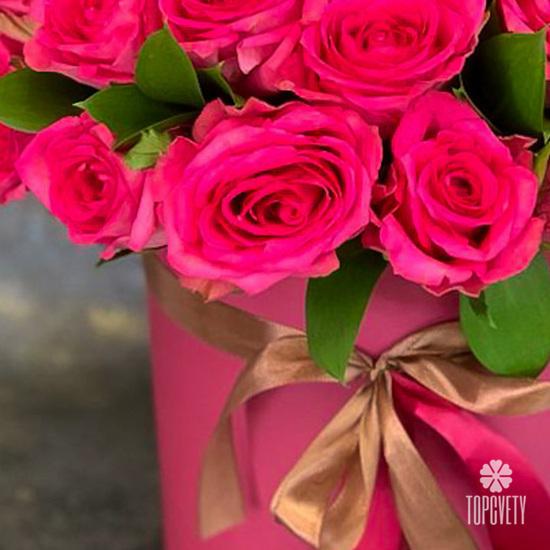 Букет из 35 розовых роз в коробке