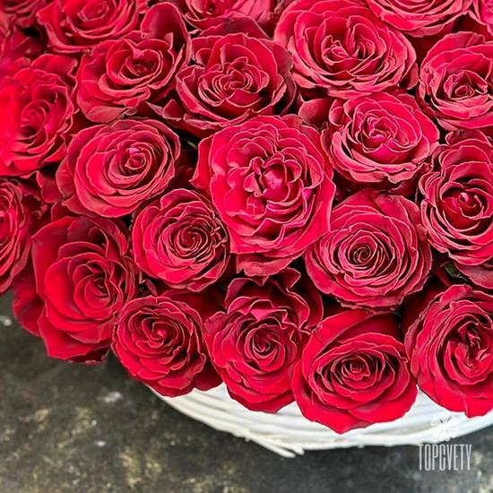 Букет из 101 красной розы в корзине