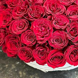 Букет из 101 красной розы в корзине